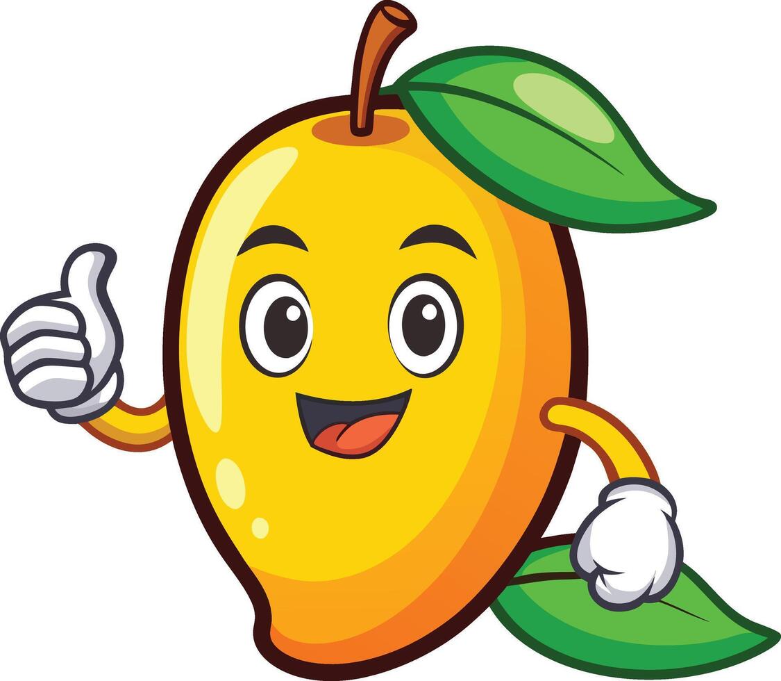 Mango fruit mascot character illustration illustration vector