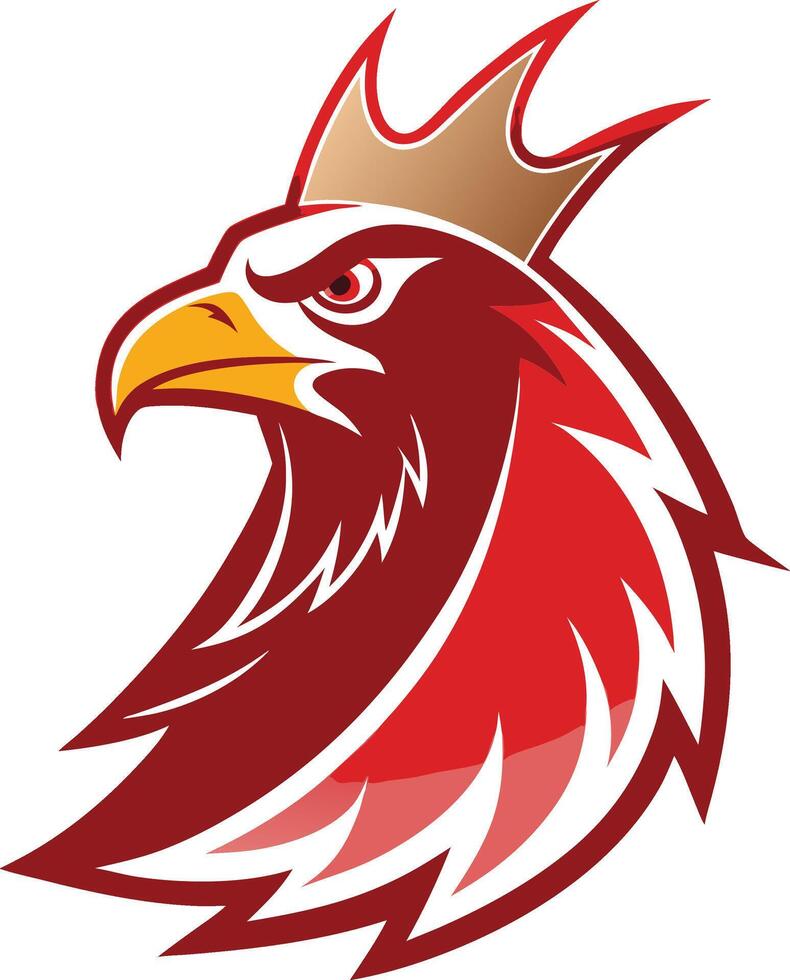 The head of an eagle with a crown on its head vector