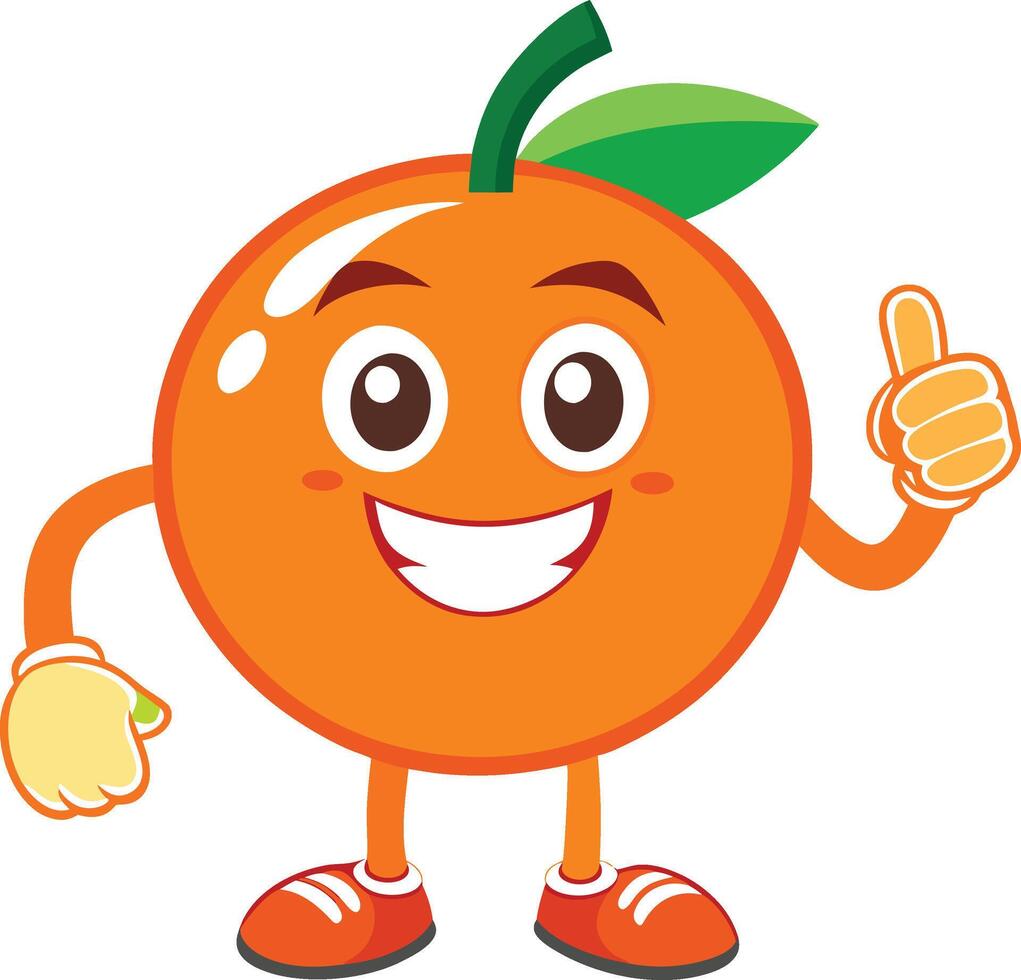 Orange cartoon character with thumbs up vector