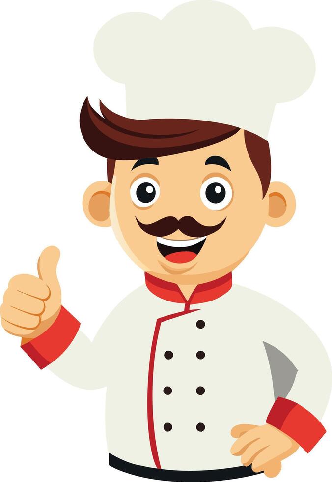 Chef doing thumbs up vector