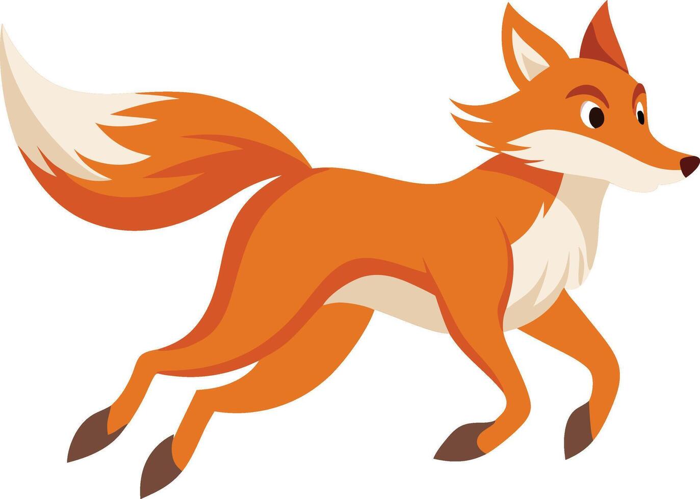 A cartoon fox running on a white background vector