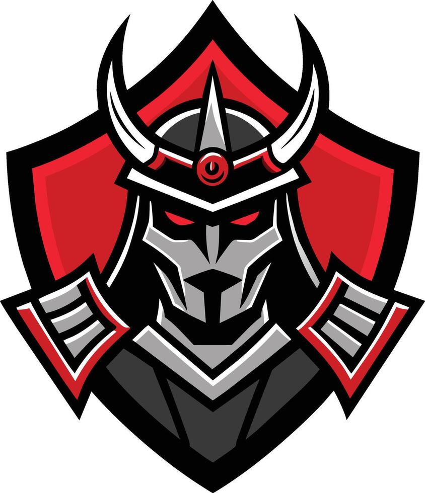 A samurai helmet with horns on it vector