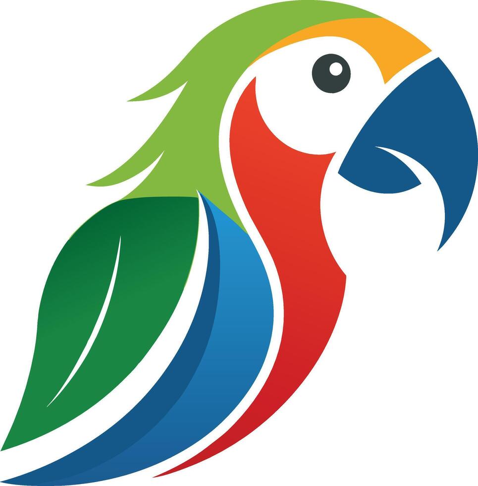 A colorful parrot logo with a white background vector