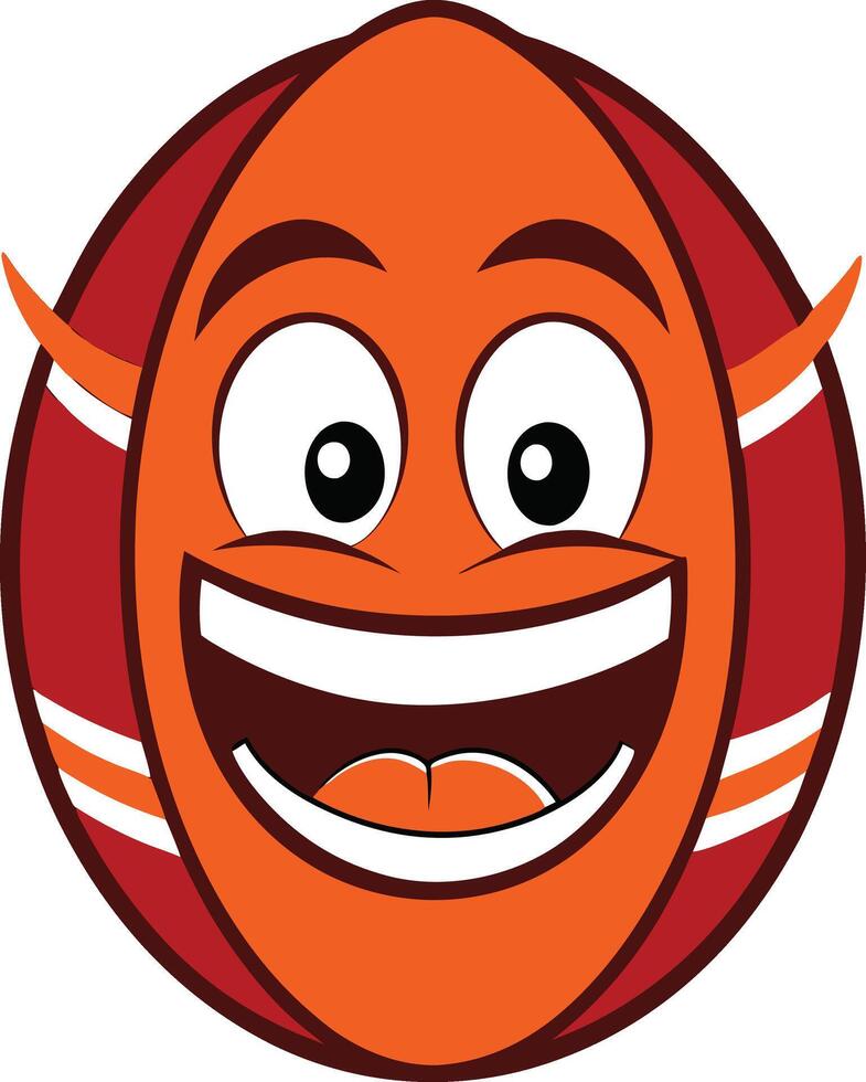A cartoon orange ball with a smile on it vector