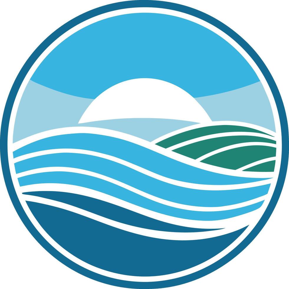 The logo for the ocean and waves vector