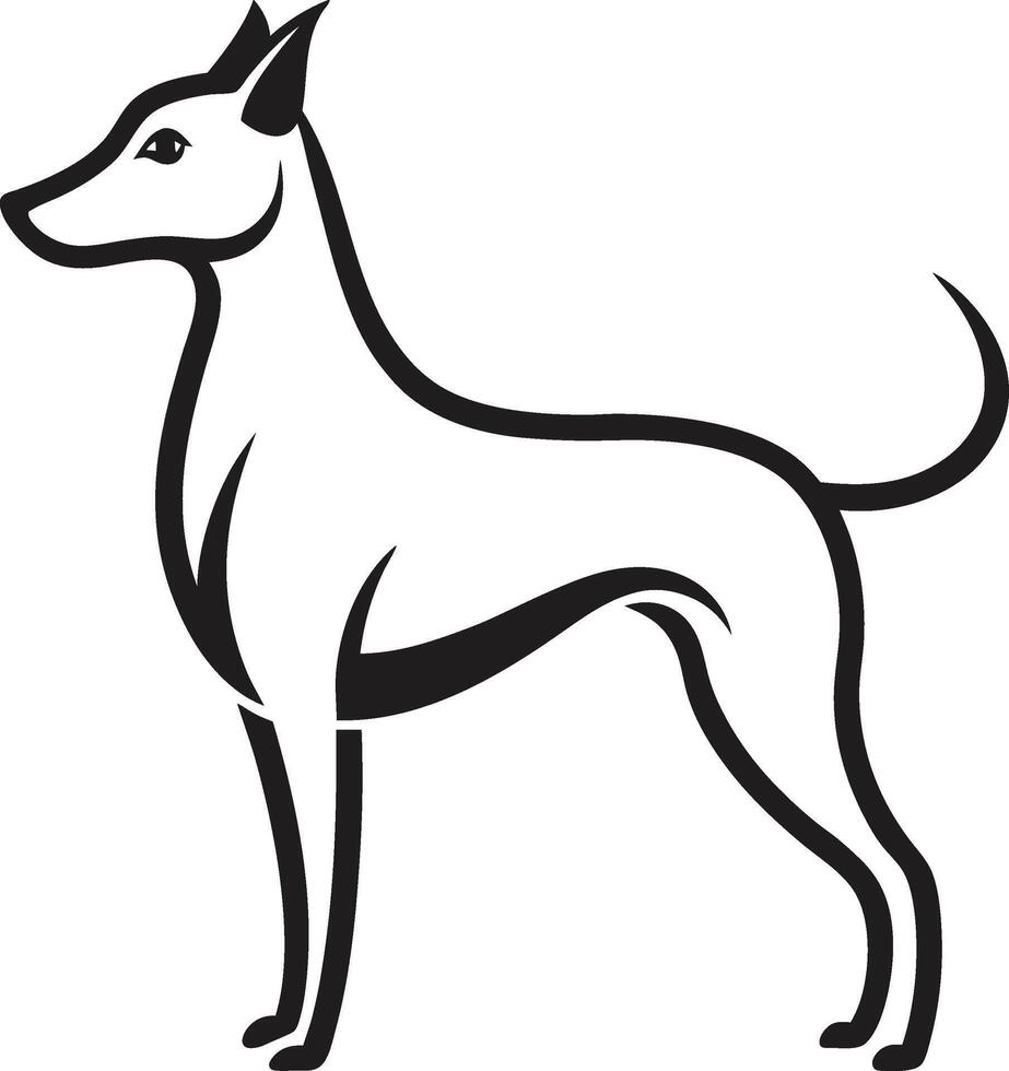 A black and white dog silhouette on a white background vector
