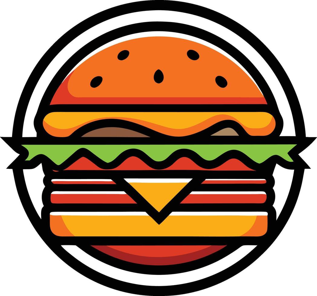 A hamburger icon in a circle on a white background vector
