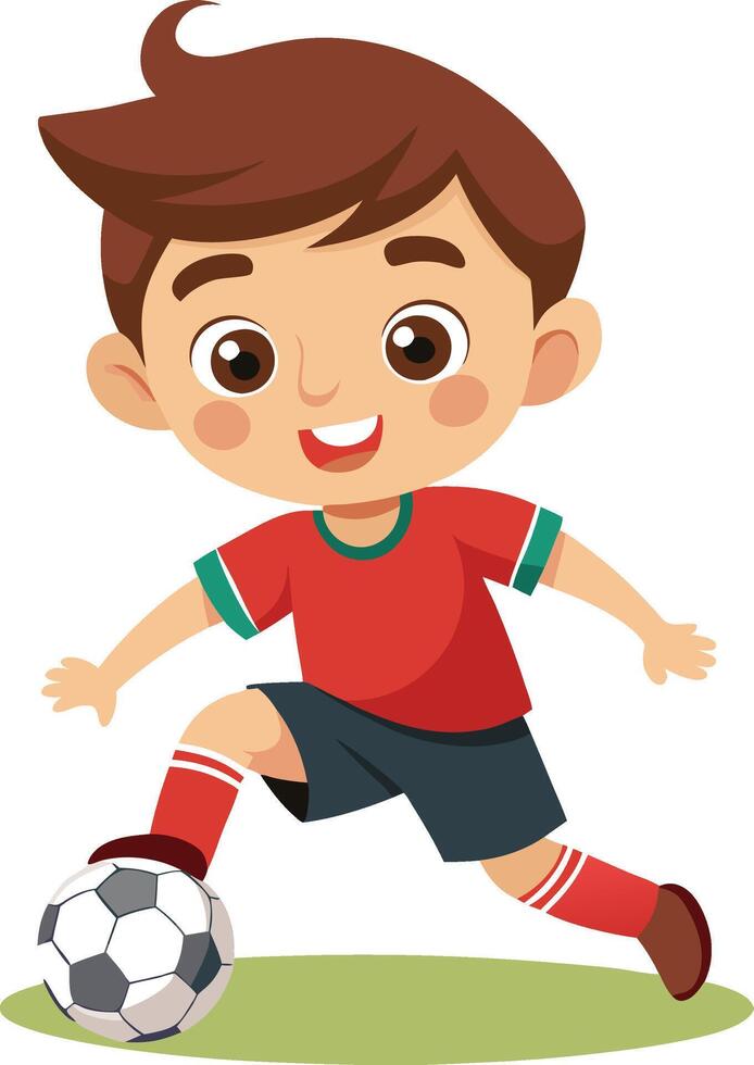 Boy playing soccer vector