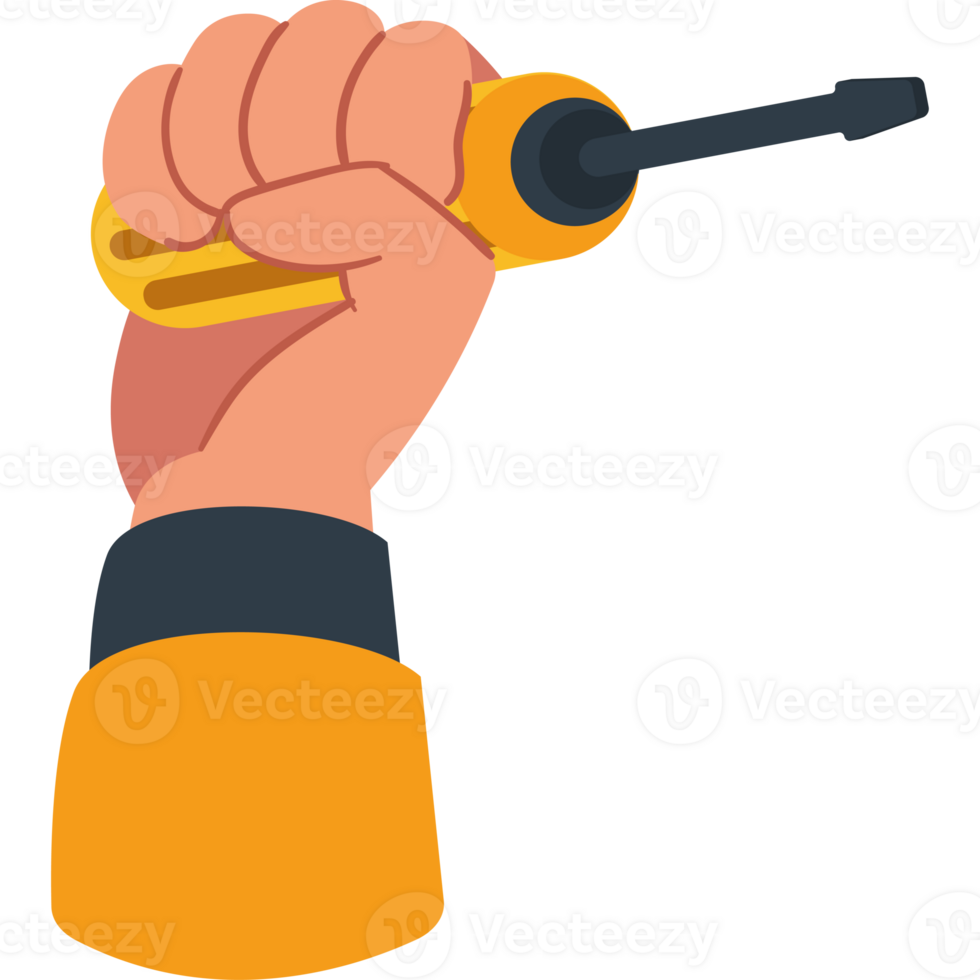 A hand holding a screwdriver png