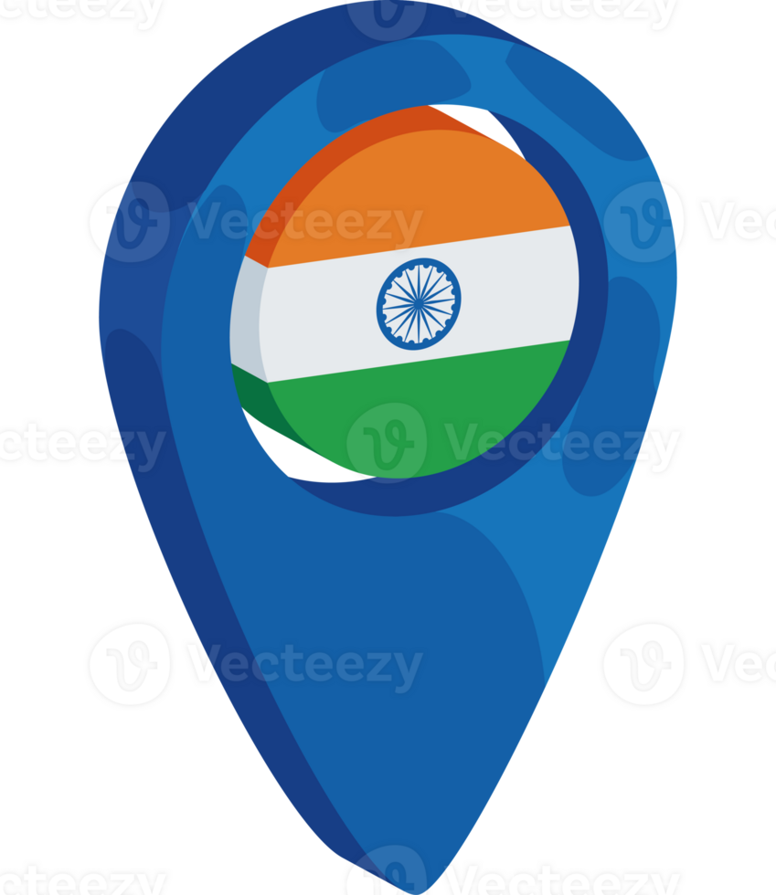 Republic day india pin location with flag png