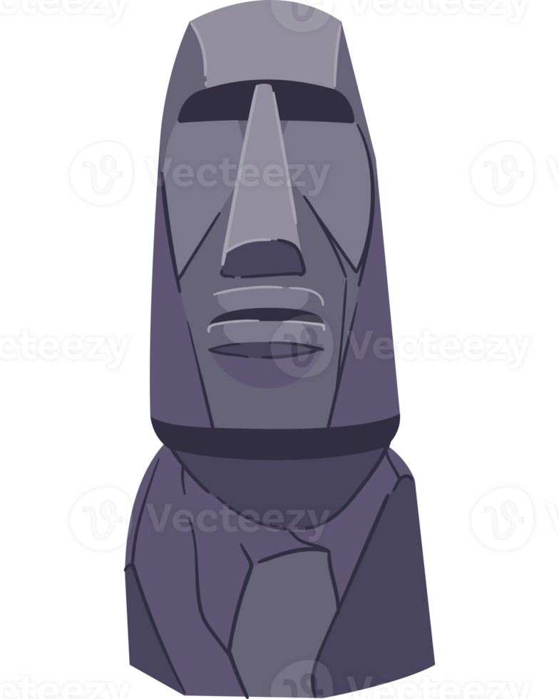 An easter island statue with a face png