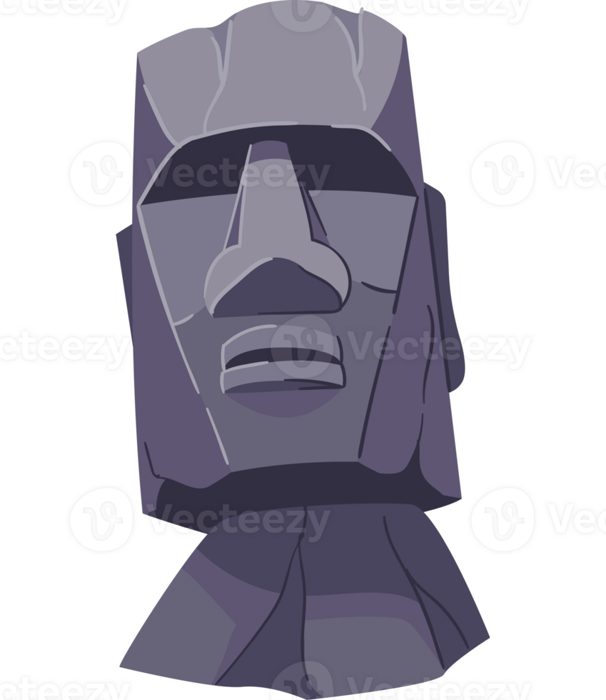An easter island statue with a face png