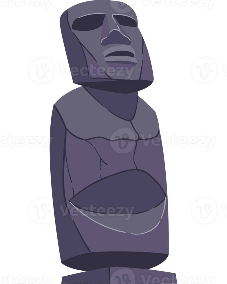 chile moai statue design illustration png