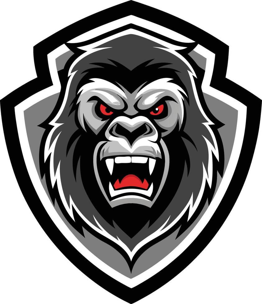 Gorilla mascot head illustration vector