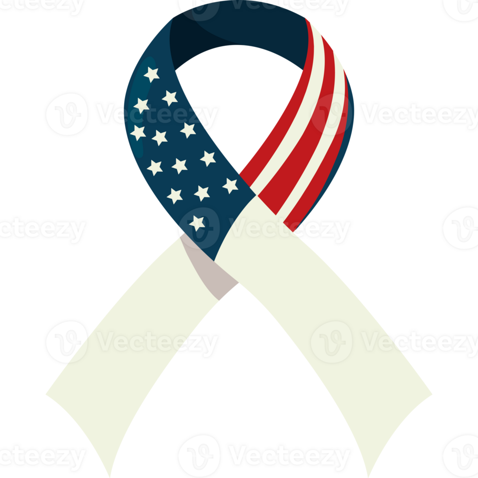 A ribbon with an american flag on it png