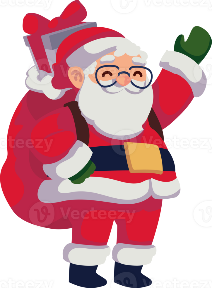 santa claus greeting isolated png