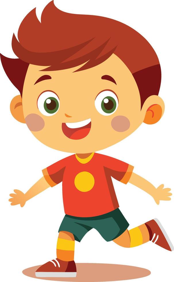 Boy playing soccer vector