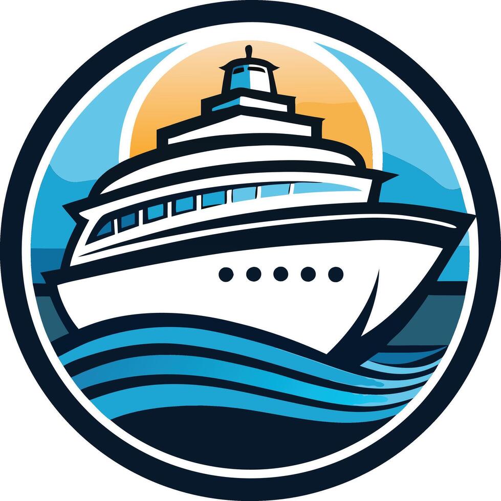 A cruise ship in the ocean vector