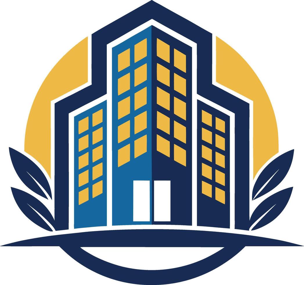 The logo for the building and grounds maintenance company vector