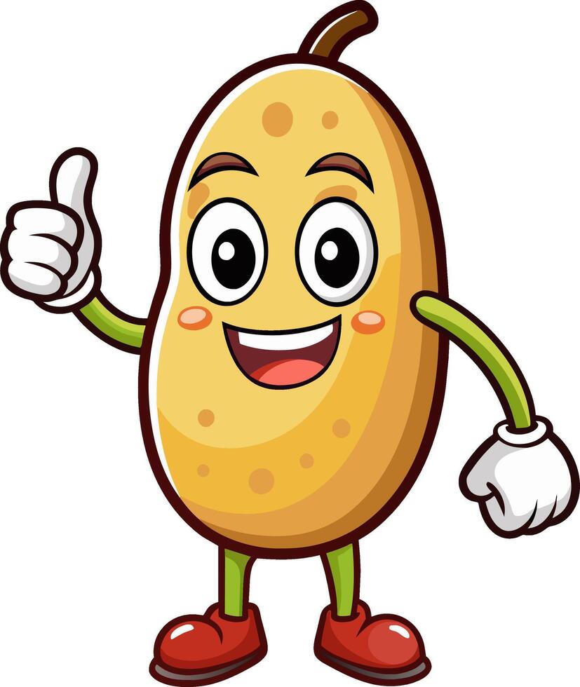 Cartoon potato character giving thumbs up vector
