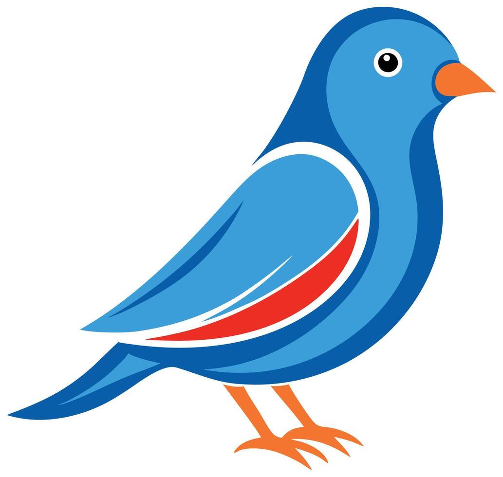 A blue bird with red and white feathers vector