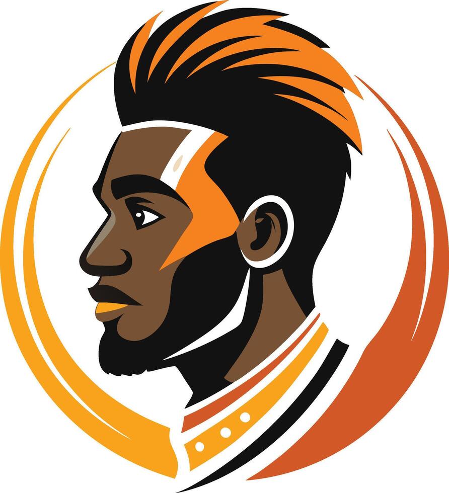 An african american man with a mohawk hairstyle vector