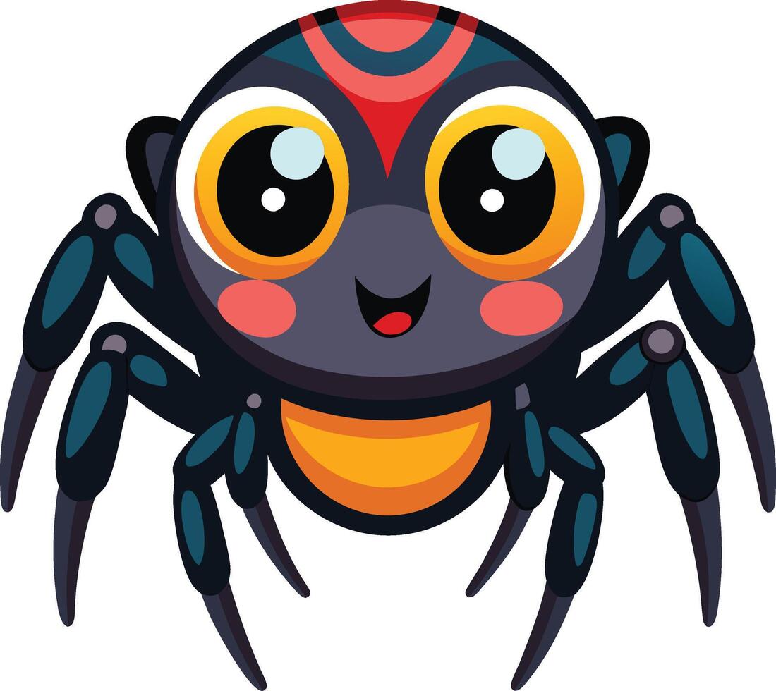 Cute spider cartoon illustration vector