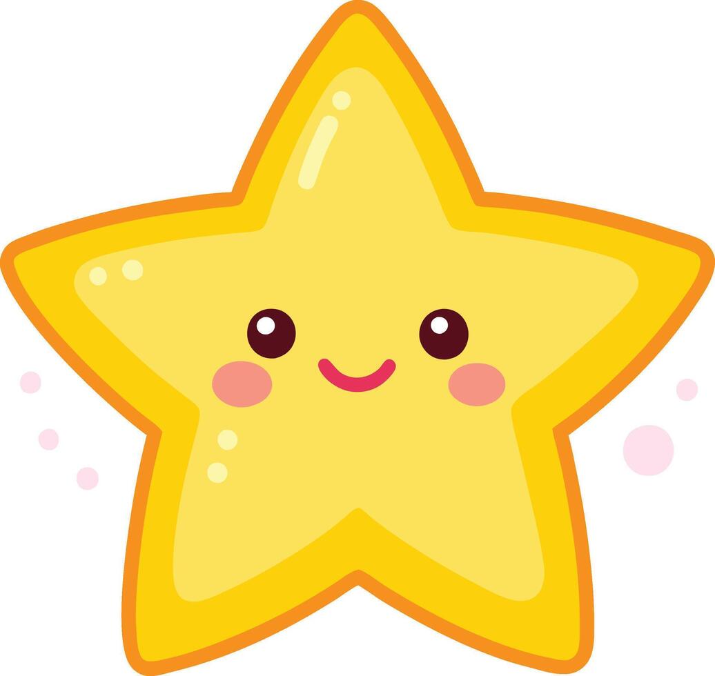 A cartoon star with a smile on its face vector