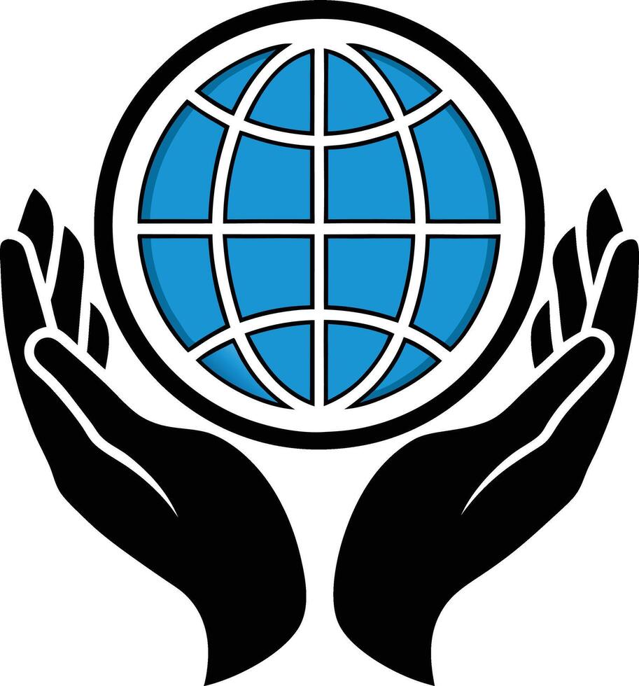 Hands holding a globe vector