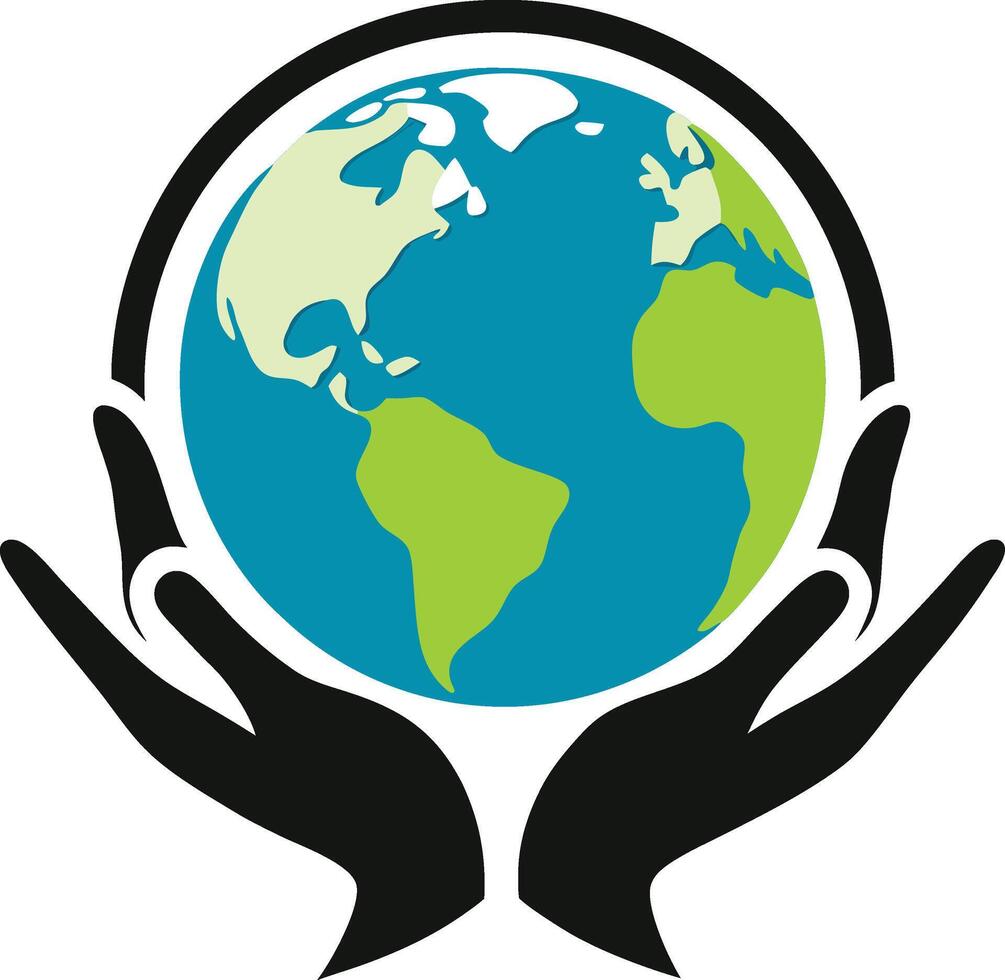 Hands holding the earth globe illustration vector