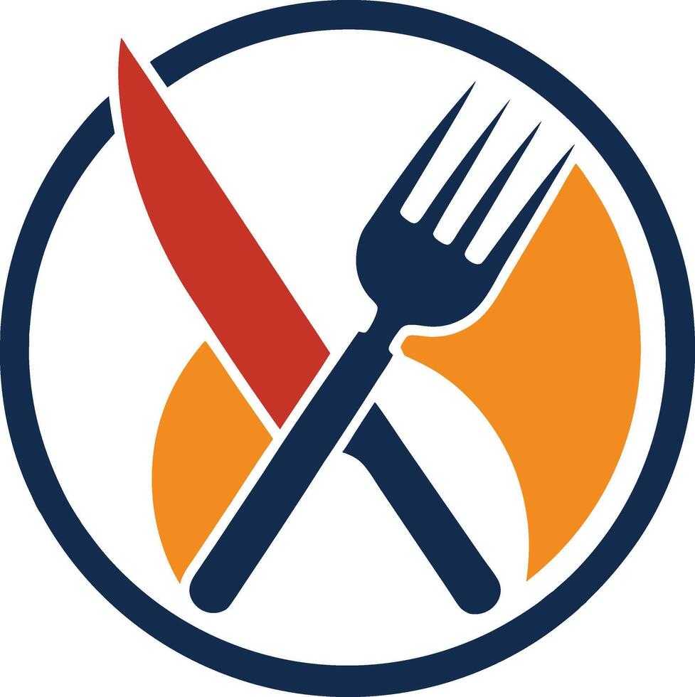 The logo for the restaurant chain, with a fork and knife vector