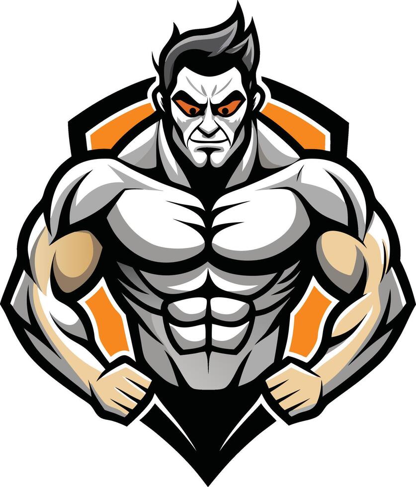 A muscular man with a shield vector