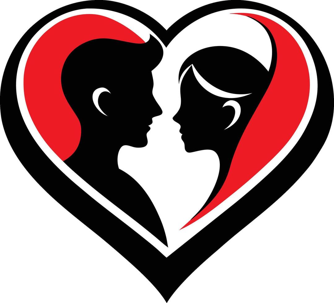 A man and woman in love are in the shape of a heart vector