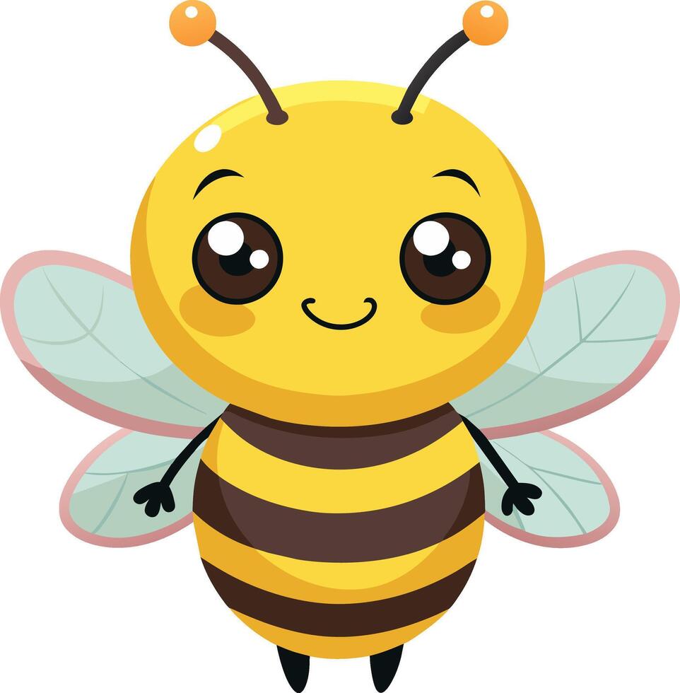 Cute bee clipart image vector