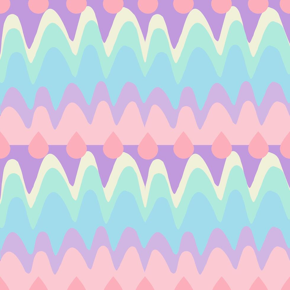 Wave curve rainbows colorful seamless pattern vector