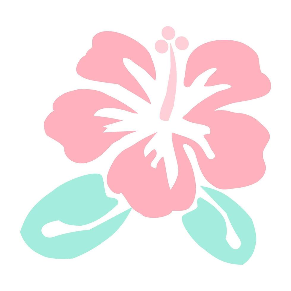 My style of Hibiscus by Hand drawing. Icon. vector