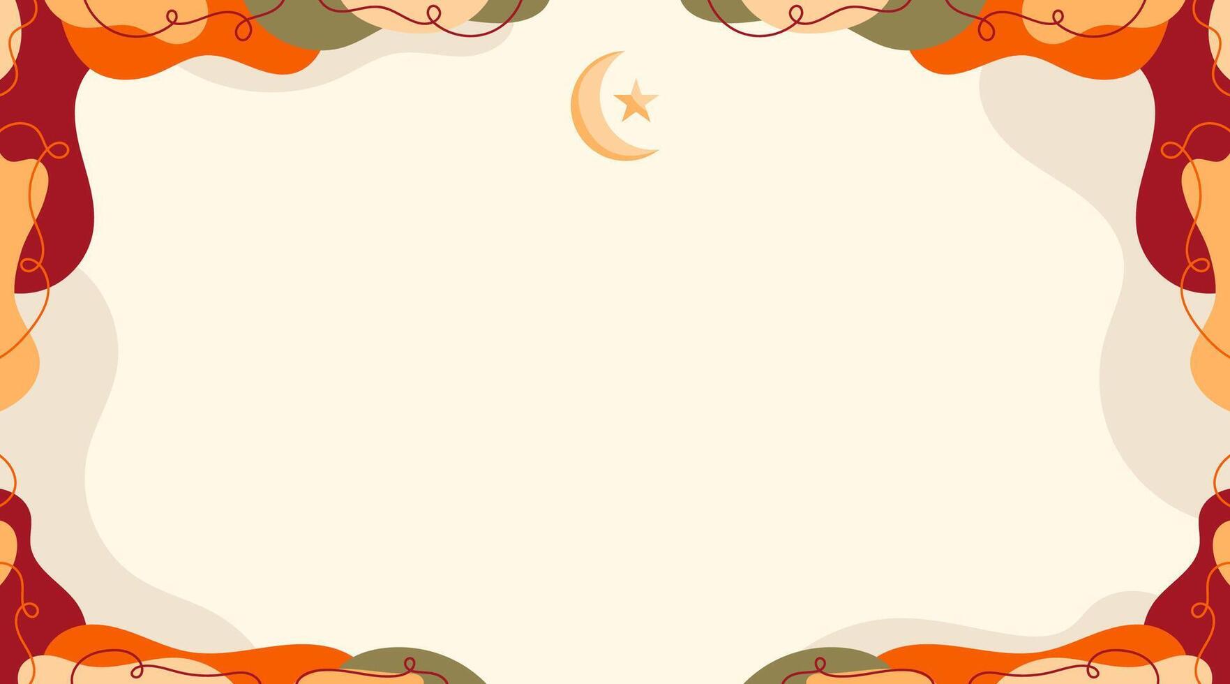A frame with a crescent and stars on it vector