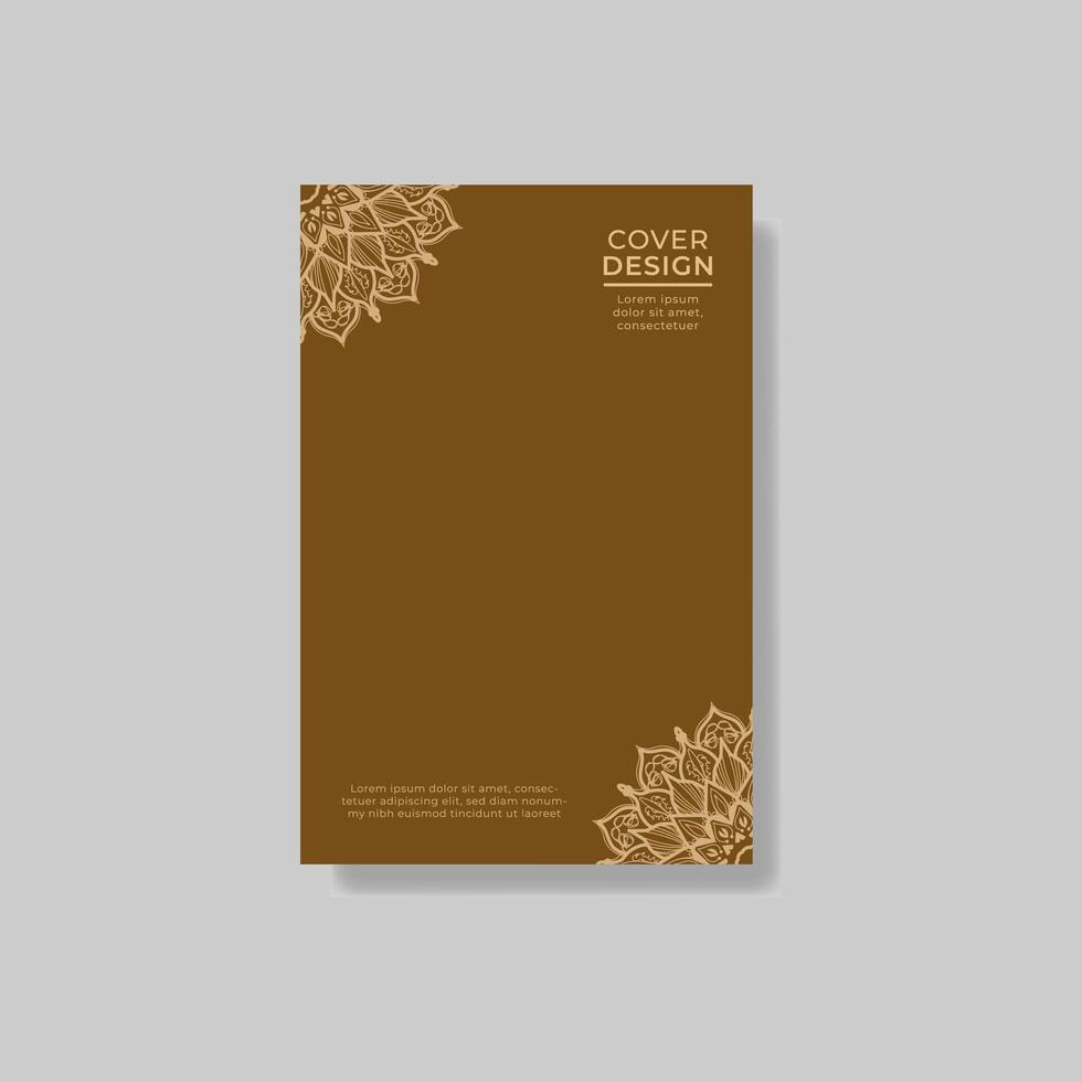 A brown cover design with a golden pattern vector