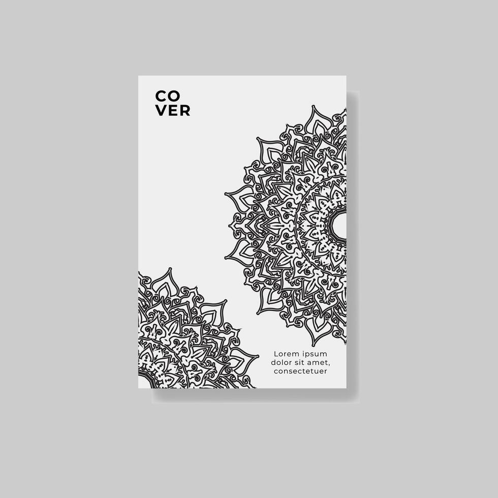 A book cover with a black and white design vector