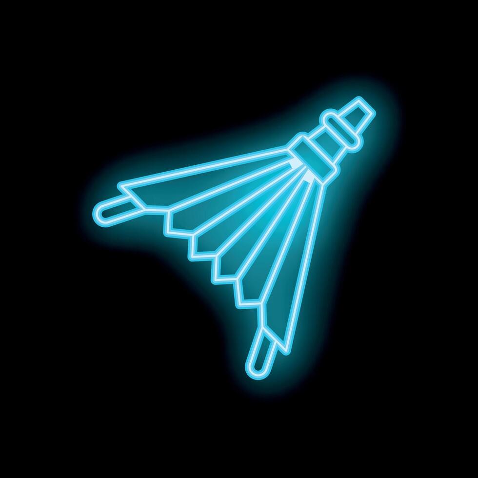 Blue neon sign of a bellows on a black background vector