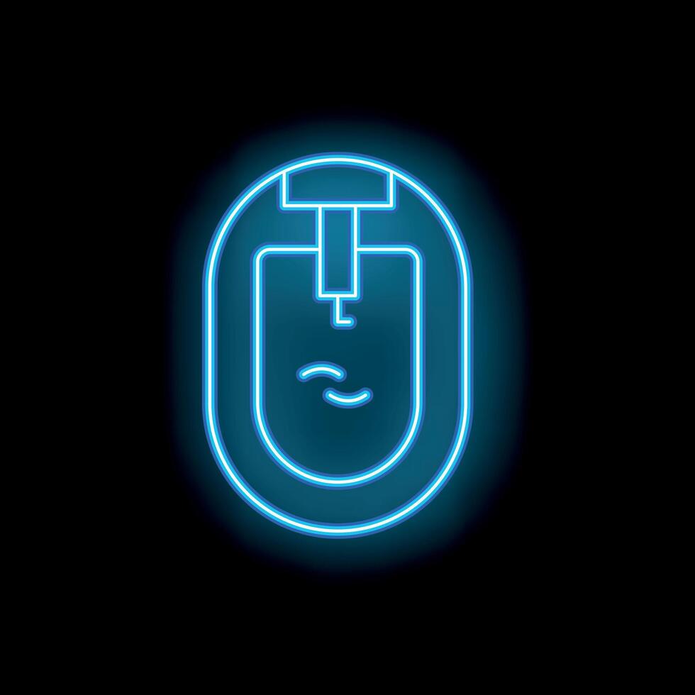 Glowing neon line airplane interior toilet icon isolated on black background vector