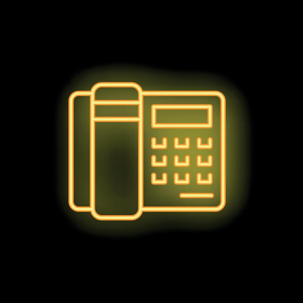 Neon office phone glowing on a black background vector