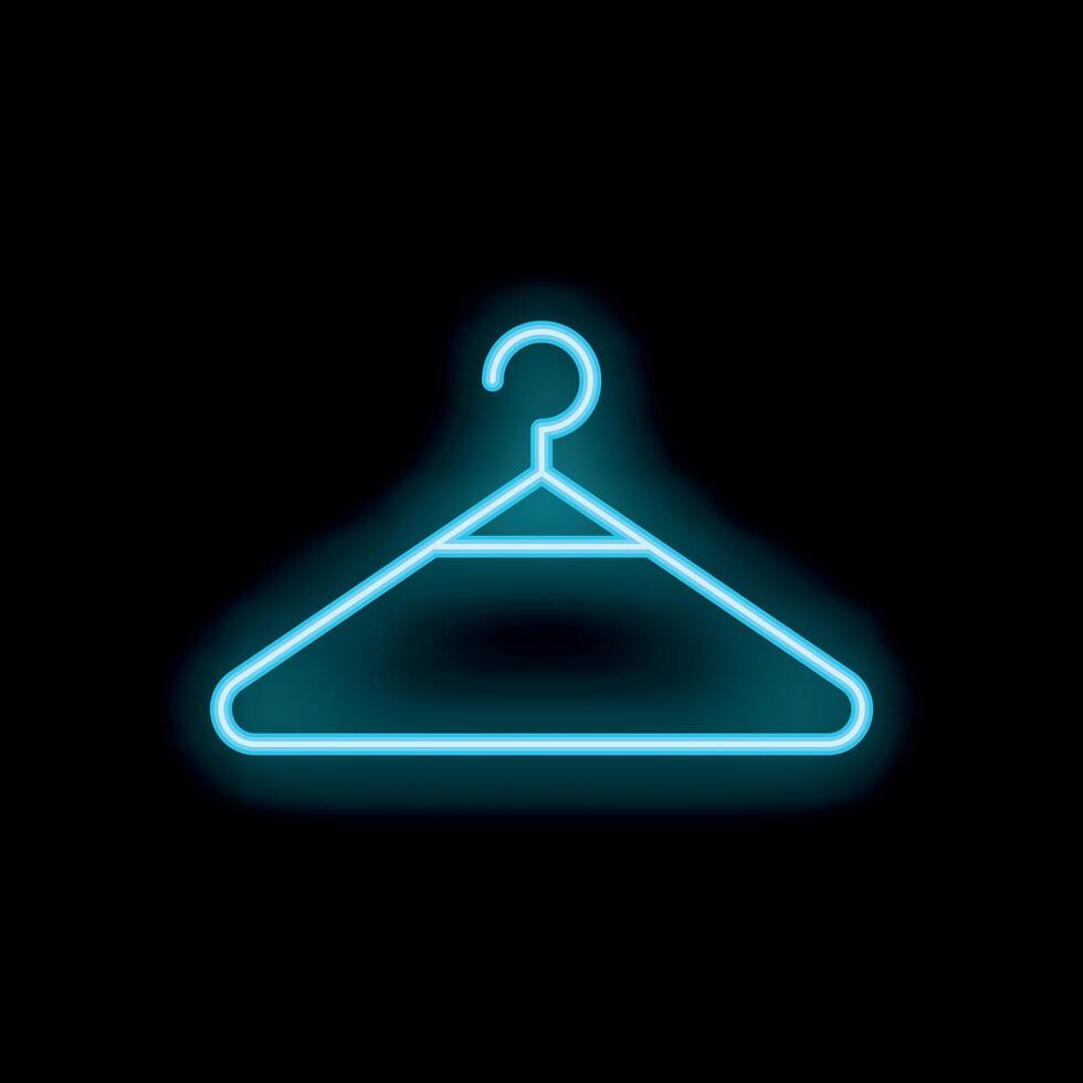 Neon hanger shining in the dark representing fashion and style vector