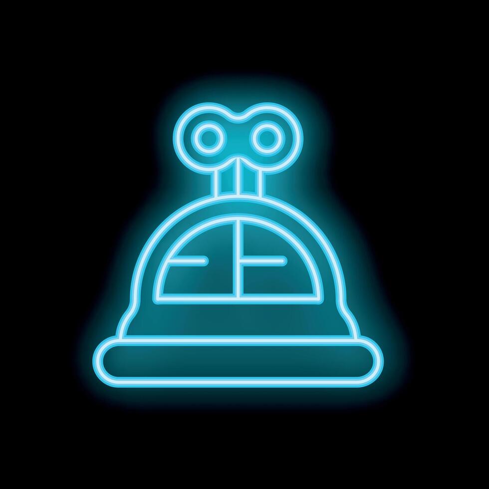 Neon icon of a classic wind up toy car with key on top vector