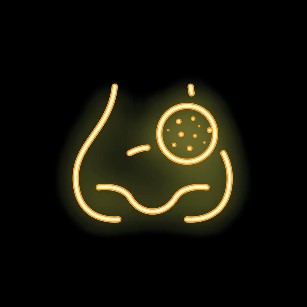 Neon icon of nose experiencing blackheads on skin vector