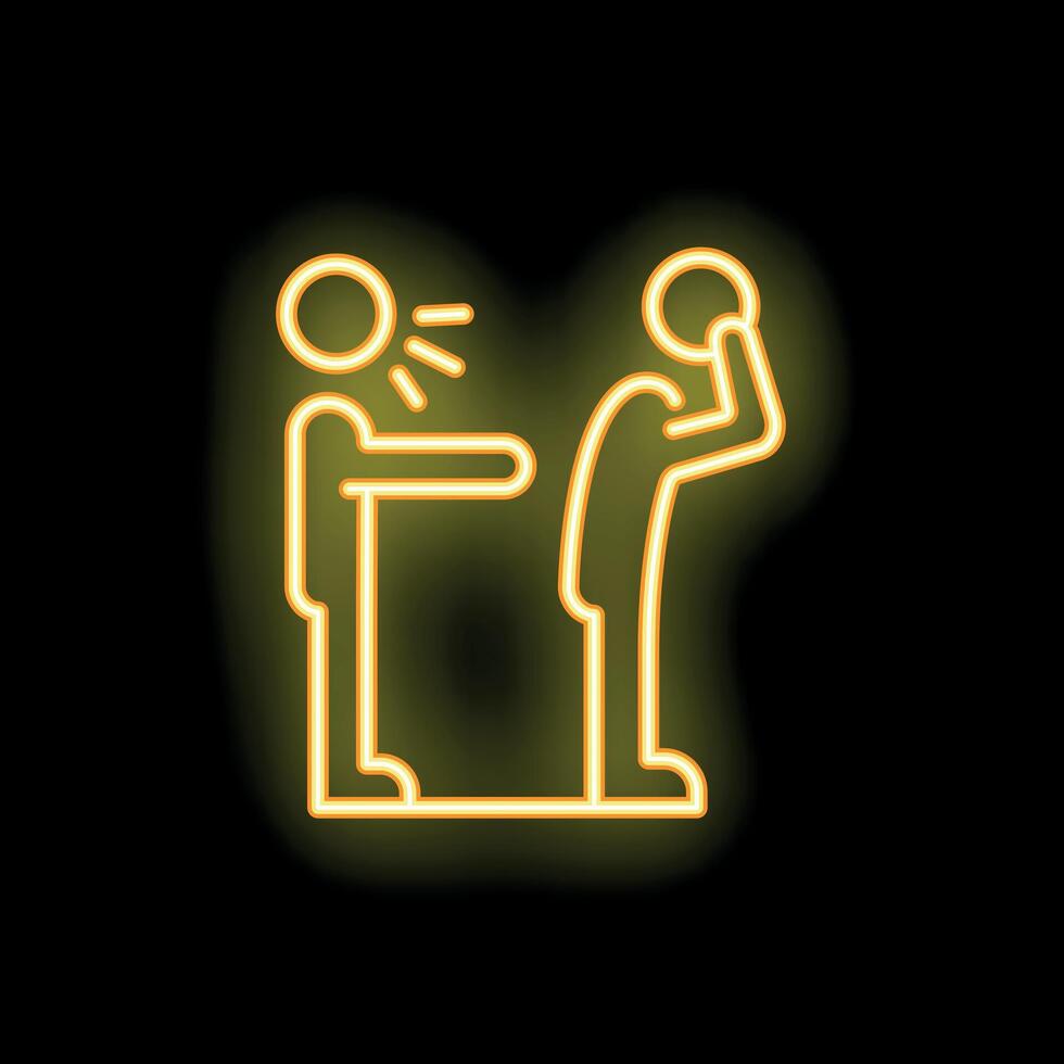 Neon style icon of person scolding another person vector