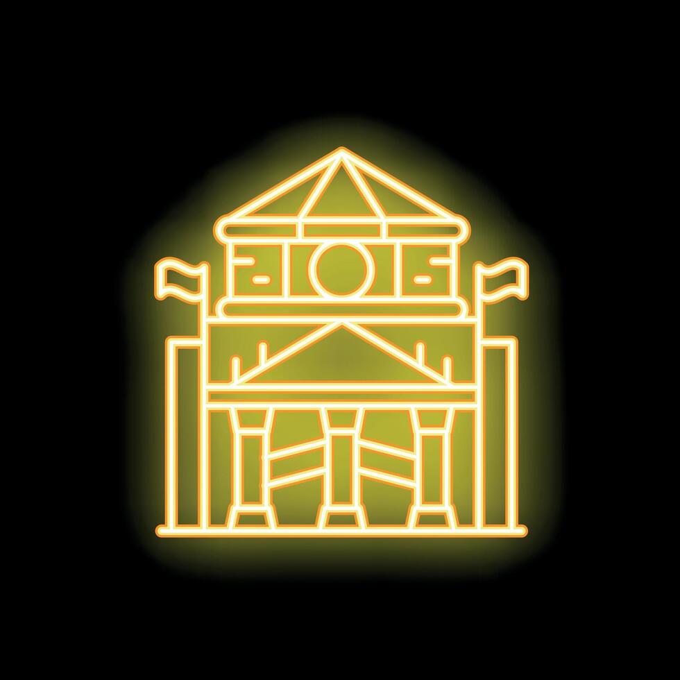 Neon sign depicting the famous colosseum amphitheatre in rome vector