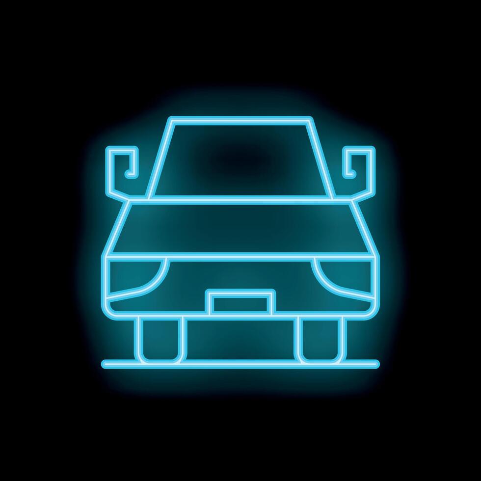 Neon car sign illuminating the night with a vibrant glow vector