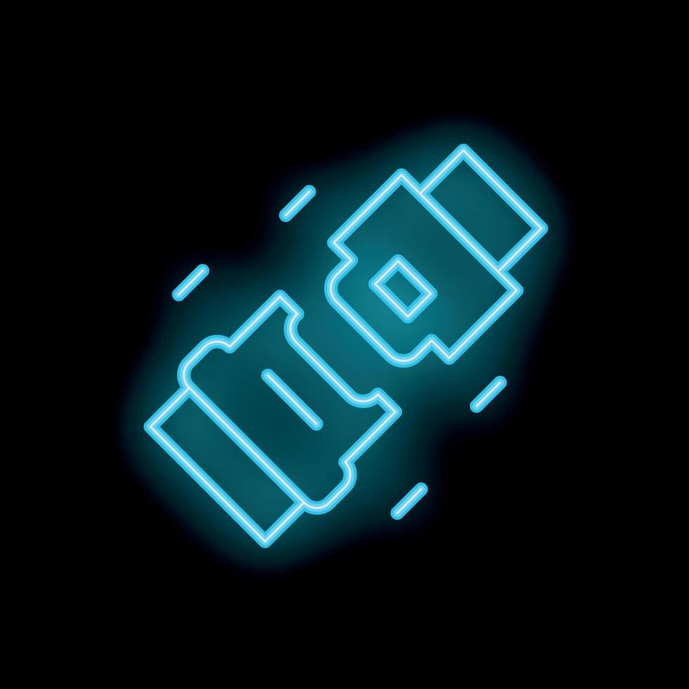 Neon blue seat belt buckle icon showing importance of safety first vector
