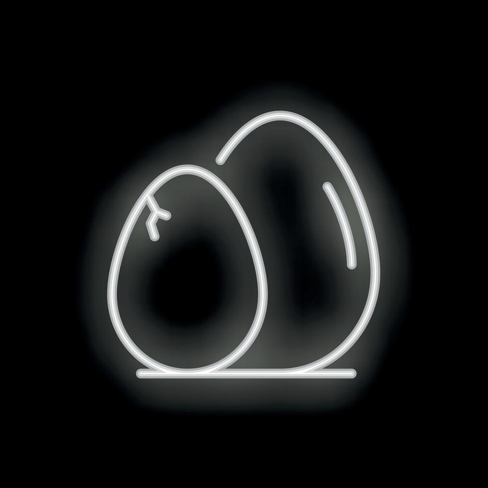 Neon icon of two eggs with one broken open vector